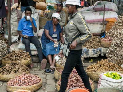 Le marché d'Ambodivona à Antananarivo, le 26 mars 2020 à Madagascar - RIJASOLO [AFP]