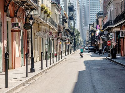 Le Quartier français de La Nouvelle-Orléans déserté le 26 mars 2020 - Emily Kask [30203169A/AFP]