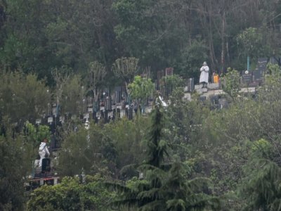 Le cimetière de Biandanshan à Wuhan, point de départ de la pandémie de Covid-19, le 31 mars 2020 - Hector RETAMAL [AFP]