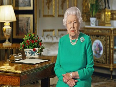 Image diffusée par Buckingham Palace de la reine Elizabeth II, le 5 avril 2020, lors de son allocution télévisée sur l'épidémie du nouveau coronavirus - - [BUCKINGHAM PALACE/AFP]