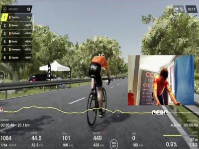 Greg Van Avermaet dispute le premier Tour des Flandres virtuel. - Capture d'écran