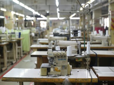 Une usine de textile vide, le 6 avril 2020 à Dacca, pendant le confinement instauré au Bangladesh pour lutter contre l'épidémie de coronavirus - Munir Uz zaman [AFP/Archives]