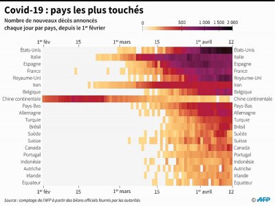 Covid-19 : pays les plus touchés - Simon MALFATTO [AFP]