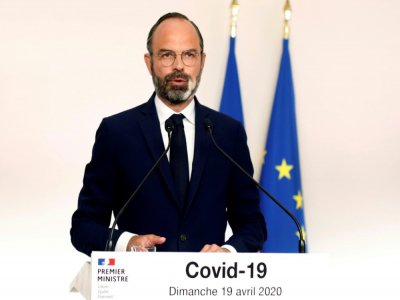 Le Premier ministre Edouard Philippe s'exprime lors d'une conférence de presse sur le Covid-19, le 19 avril 2020 à Paris - Thibault Camus [POOL/AFP]