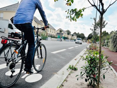 L'association Sabine veut développer de véritables pistes cyclables séparées des voitures et non, comme ici, des bandes cyclables.