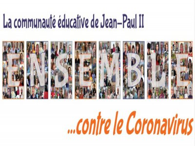 90 membres du personnel de l'Ensemble Scolaire Jean-Paul II se sont mobilisés pour réaliser une fresque autour des huit lettres du mot "ENSEMBLE". - Ensemble Scolaire Jean-Paul II de Coutances