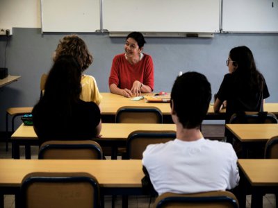 La classe a repris en Nouvelle-Calédonie le 22 avril 2020, ici au Lycée Laperouse à Nouméa - Theo Rouby [AFP/Archives]