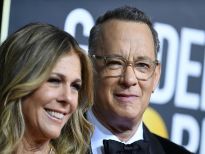 L'acteur américain Tom Hanks et sa femme Rita Wilson, le 5 janvier 2020 à Beverly Hills, en Californie - VALERIE MACON [AFP/Archives]