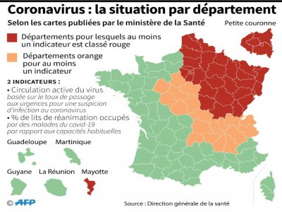 La situation par département, au 2 mai 2020 - Sébastien CASTERAN [AFP/Archives]