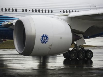 Un moteur General Electric d'un Boeing 777X, le 24 janvier 2020 à Everett - Jason Redmond [AFP/Archives]