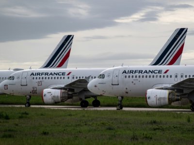 Des avions de la compagnie Air France sur le tarmac de l'aéroport de Roissy-Charles-de-Gaulle, le 30 avril 2020 - BERTRAND GUAY [AFP/Archives]
