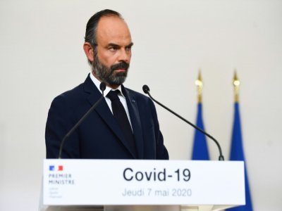 Le Premier ministre Edouard Philippe lors de la conférence de presse du 7 mai 2020 à Matignon, à Parisz - CHRISTOPHE ARCHAMBAULT [POOL/AFP]