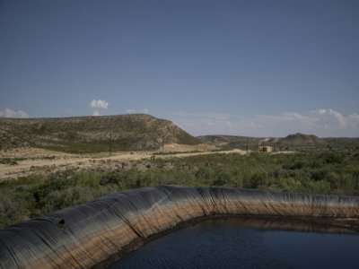Un bassin de fracturation hydraulique de Capitan Energy, le 7 mai 2020 à Culberson, au Texas - Paul Ratje [AFP]