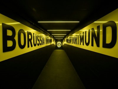 Le tunnel du Signal Iduna Park, le stade du Borussia Dortmund, le 5 mai 2020, va être de nouveau emprunté par les joueurs à la reprise de la Bundesliga - Ina FASSBENDER [AFP/Archives]