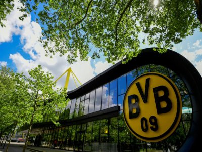 L'entrée du stade Signal Iduna Park, le 14 mai 2020 à Dortmund, en Allemagne - Ina FASSBENDER [AFP]