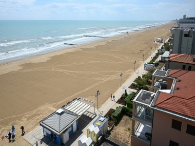 La plage de Jesolo, à l'est de Venise, le 12 mai 2020 en Italie - Vincenzo PINTO [AFP]