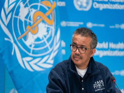 Le directeur général de l'Organisation mondiale de la Santé Tedros Adhanom Ghebreyesus sur une photo transmise par l'OMS, à Genève (Suisse) le 16 mai 2020 - Christopher Black [World Health Organization/AFP]
