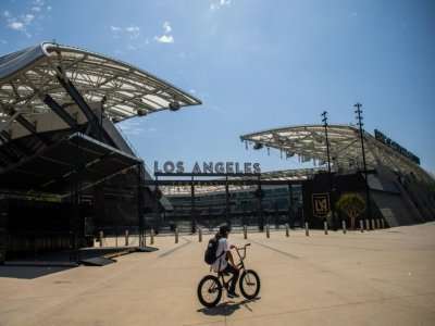 Le Banc of California Stadium, stade de l'équipe de football du Los Angeles FC le 9 mai 2020 - Apu GOMES [AFP/Archives]