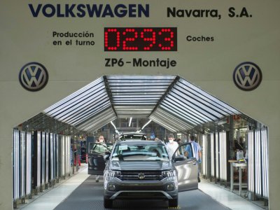 Une usine Volkswagen à Pampelune, le 30 avril 2020 en Espagne - ANDER GILLENEA [AFP/Archives]