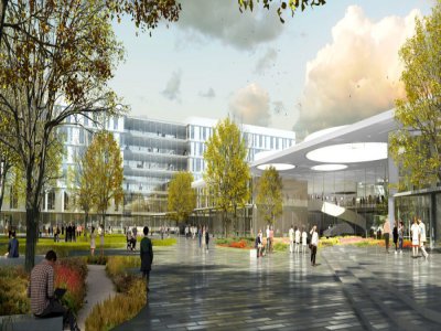 Le futur CHU de Caen doit être terminé en 2026.L'État finance le projet à auteur de 350 millions d'euros. - AIA Life Designers