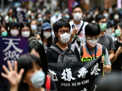 Manifestation des pro-démocratie à Hong Kong le 24 mai 2020 - Anthony WALLACE [AFP]