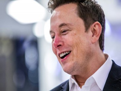Elon Musk, fondateur de SpaceX, le 10 octobre 2019 au siège de sa société à Hawthorne (Californie) - Philip Pacheco [AFP/Archives]