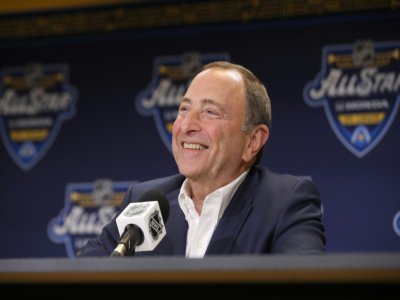 Commissioner Gary Bettman said the NHL will resume the 2019-20 season by going straight into a conference-based 24 team playoff format - BRUCE BENNETT [GETTY IMAGES NORTH AMERICA/AFP/Archives]