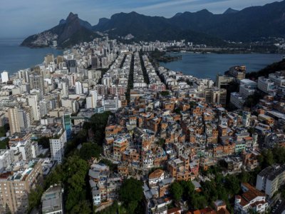 Vue arienne de la favela de Pavao-Pavaozinho, le 22 mai 2020 à Rio de Janeiro, au Brésil - MAURO PIMENTEL [AFP]