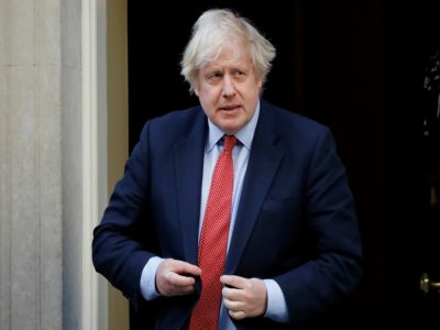 Le Premier ministre britannique Boris Johnson devant le 10 Downing Street, le 28 mai 2020 à Londres - Tolga AKMEN [AFP]