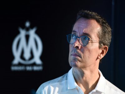 Le président de l'Olympique de Marseille Jacques-Henri Eyraud lors d'une conférence de presse le 4 septembre 2019 à Marseille - Boris HORVAT [AFP/Archives]