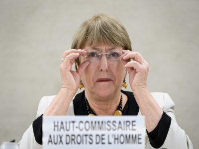 La Haut-Commissaire de l'ONU aux droits de l'Homme, Michelle Bachelet, à Genève le 18 décembre 2019 - Fabrice COFFRINI [AFP/Archives]
