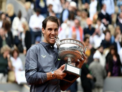 L'Espagnol Rafael Nadal vainqueur de Roland-Garros, le 9 juin 2019 - Philippe LOPEZ [AFP/Archives]