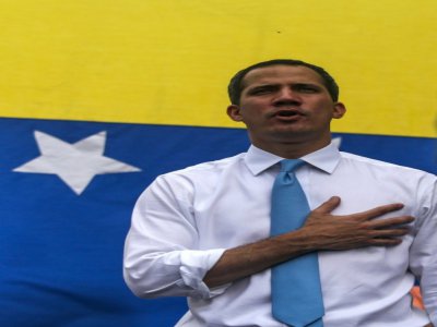 L'opposant vénézuélien Juan Guaido lors d'une manifestation à Caracas, le 10 mars 2020 - CRISTIAN HERNANDEZ [AFP]