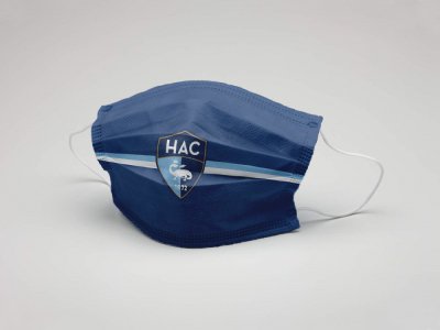 Lors de la prochaine saison de ligue 2, certains supporters se déplaceront sans doute au stade Océane avec ce masque vendu par le HAC. - HAC