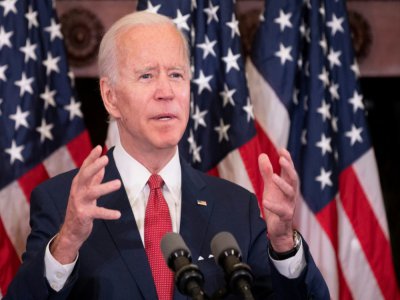 Le candidat démocrate à la Maison Blanche Joe Biden lors d'un discours à Philadelphie, le 2 juin 2020 - JIM WATSON [AFP]