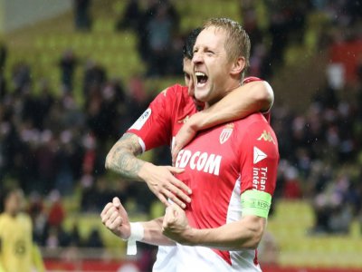 Kamil Glik le défenseur polonais de Monaco, après avoir marqué un but contre le Lille OSC au stade "Louis II" de Monaco, le 21 décembre 2019. - VALERY HACHE [AFP/Archives]