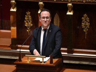 Damien Abad, président des députés LR à l'Assemblée Nationale, le 28 avril 2020 à Paris - David NIVIERE [POOL/AFP/Archives]
