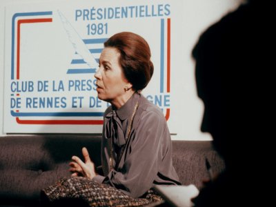 Marie-France Garaud, en décembre 1980. Elle est alors candidate à la présidentielle de 1981 - Jean-Pierre PREVEL [AFP/Archives]
