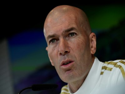 L'entraîneur du Real Madrid, Zinédine Zidane, en conférence de presse à Madrid, le 29 février 2020 - JAVIER SORIANO [AFP/Archives]
