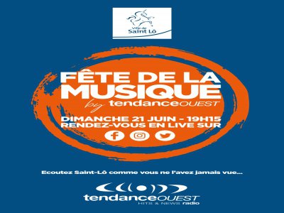Affiche officielle Fête de la Musique by Tendance Ouest 2020 avec la Ville de Saint-Lô - Tendance Ouest