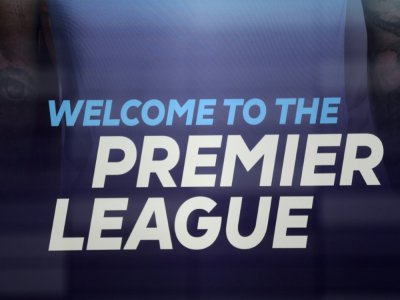 Le logo de la Premier League, qui reprend mardi, le 13 mars 2020 - Isabel Infantes [AFP/Archives]
