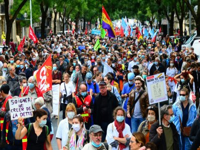 Manifestation de personnels soignants à Bordeaux le 16 juin 2020 - MEHDI FEDOUACH [AFP]