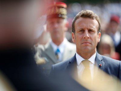 Le président Emmanuel Macron lors d'une cérémonie marquant le 79e anniversaire de l'appel du 18 juin, au Mont Valérien le 18 juin 2019 - Thibault Camus [POOL/AFP]
