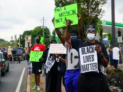 Manifestation contre les violences polcières à Atlanta, le 14 juin 2020 après la mort de Rayshard Brooks - Elijah Nouvelage [AFP/Archives]
