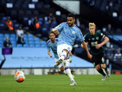 L'Algérien de Manchester City Riyad Mahrez auteur d'un doublé contre Burnley, le 22 juin 2020 à Manchester - Shaun Botterill [POOL/AFP]