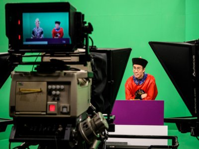 Le programme de satire politique "Headliner", diffusé depuis 31 ans sur la télévision publique de Hong Kong et bientôt supprimé, le 17 juin 2020 - Anthony WALLACE [AFP/Archives]