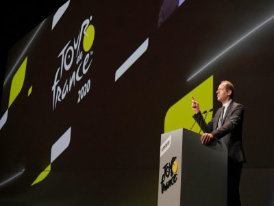 Le directeur du Tour de France Christian Prudhomme lors de la présentation officielle de l'édition de 2020, le 15 octobre 2019 à Paris - Alain JOCARD [AFP/Archives]