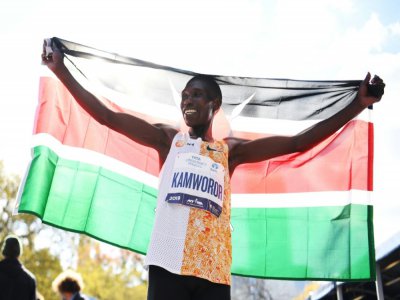Le Kényan Geoffrey Kipsang Kamworor vainqueur du marathon de New York, le 3 novembre 2019 - Sarah Stier [GETTY IMAGES NORTH AMERICA/AFP/Archives]