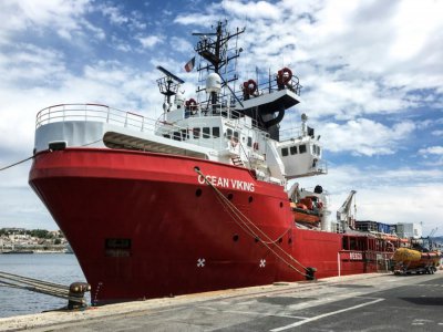 L'Ocean Viking de l'ONG SOS Méditerranée dans le port de Marseille, le 18 juin 2020 - Shahzad ABDUL [AFP/Archives]