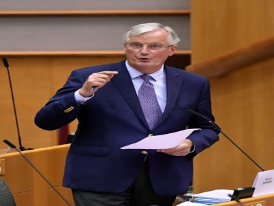 Le négociateur européen Michel Barnier au Parlement européen à Bruxelles le 17 juin 2020 - JOHN THYS [AFP]